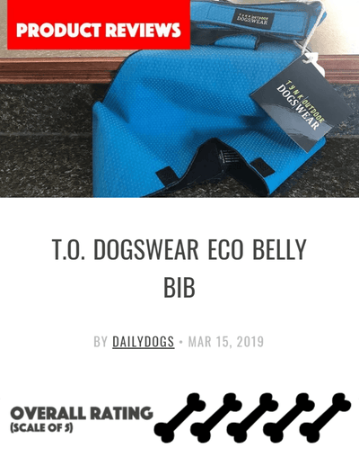 DAILY DOGS REVIEWS THE BELLY BIB!