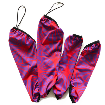 ECO LEGGINGS | purple + red bursts - T.O. Dogswear